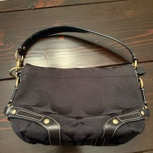 Black Canvas and Leather Coach Purse